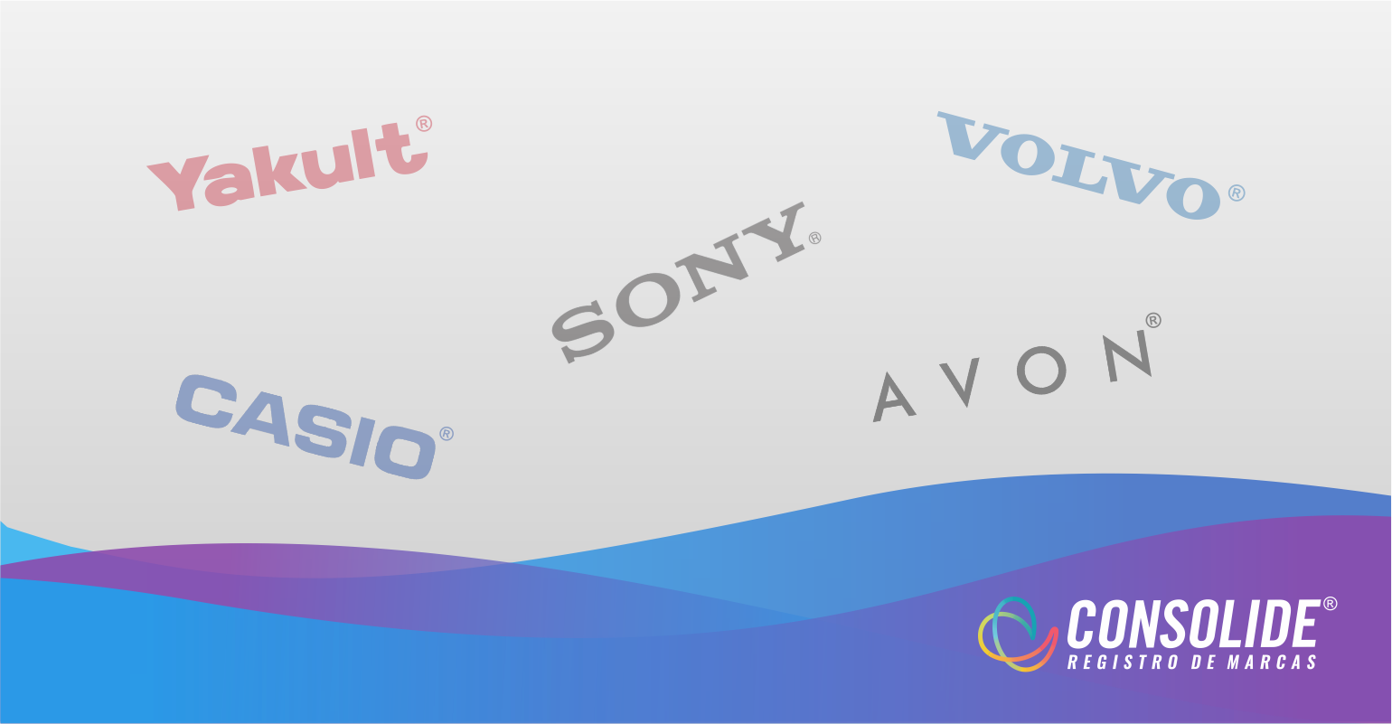Exemplos de marcas nominativas: sony, casio, avon, yakult, volvo, sony